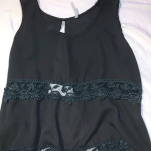 Black tank top with lace